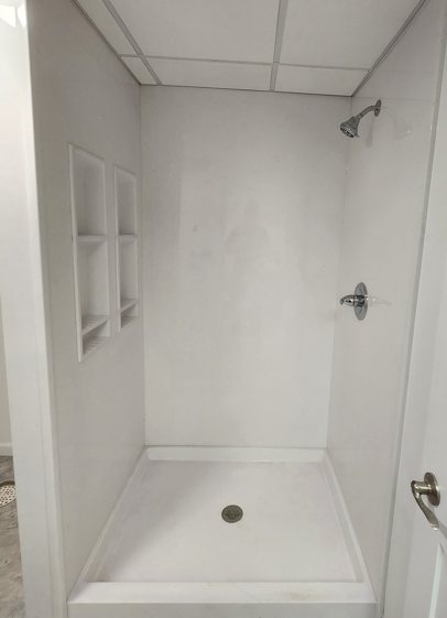 White shower installation