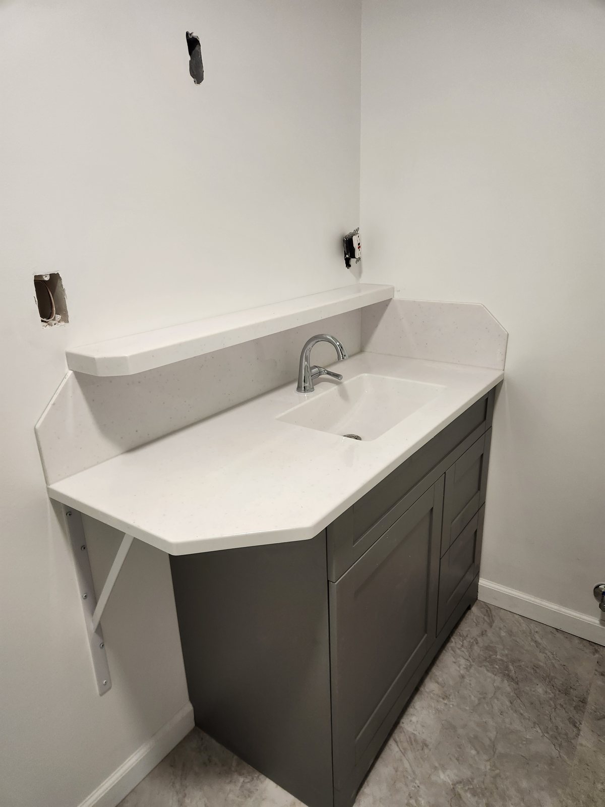Bathroom vanity and fixture installation
