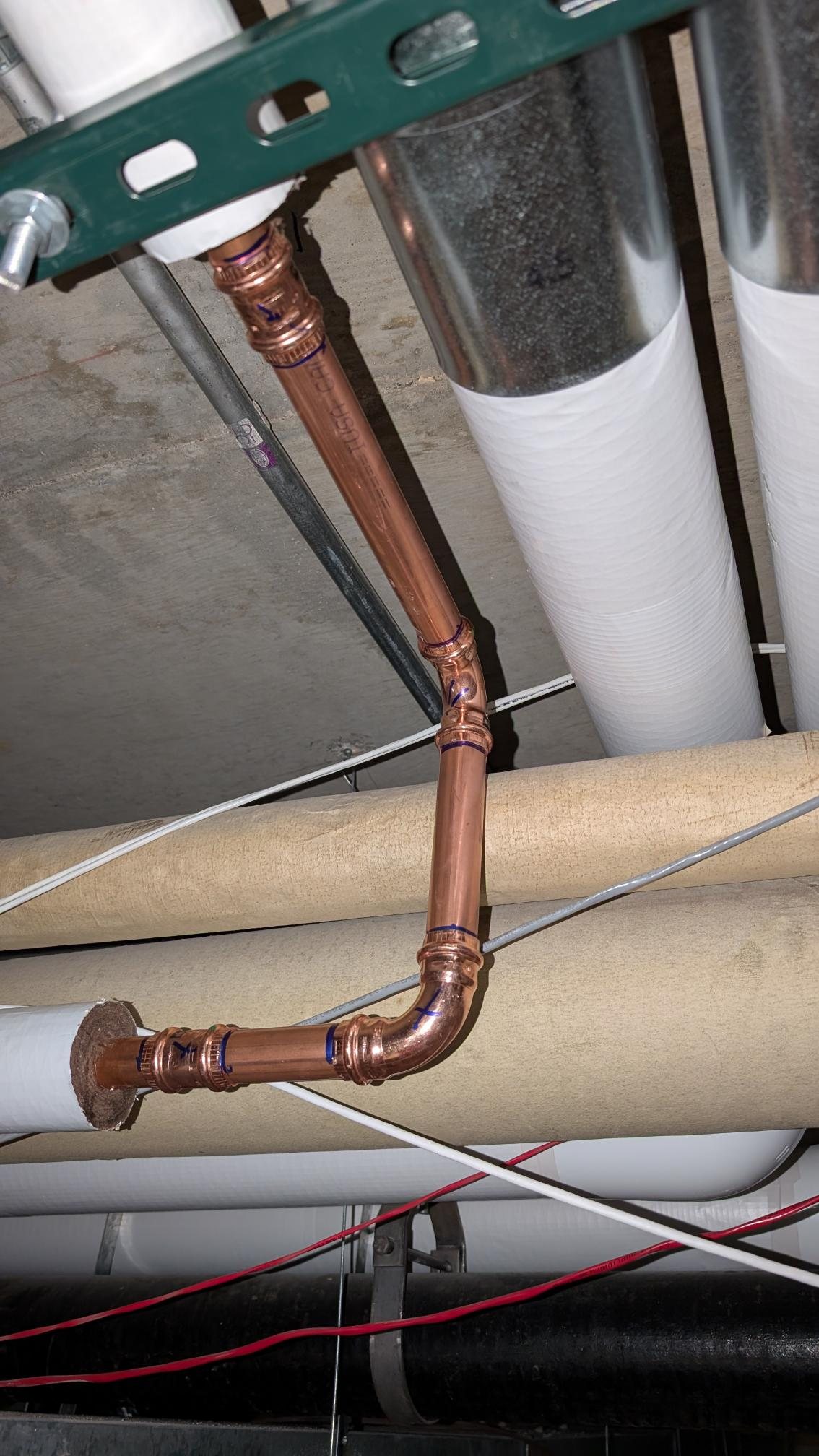 Plumbing pipe work for service and installation